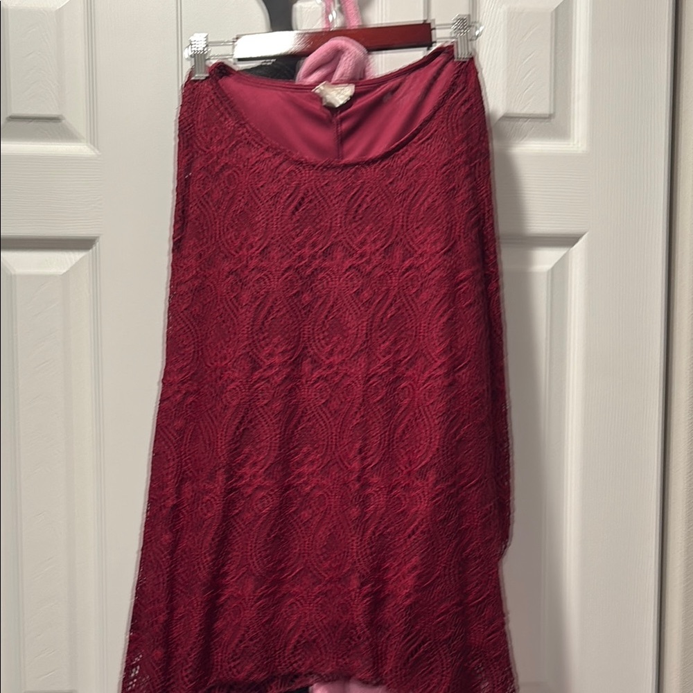 Brittany Black Red A-Line High-Low Blouse Cocktail